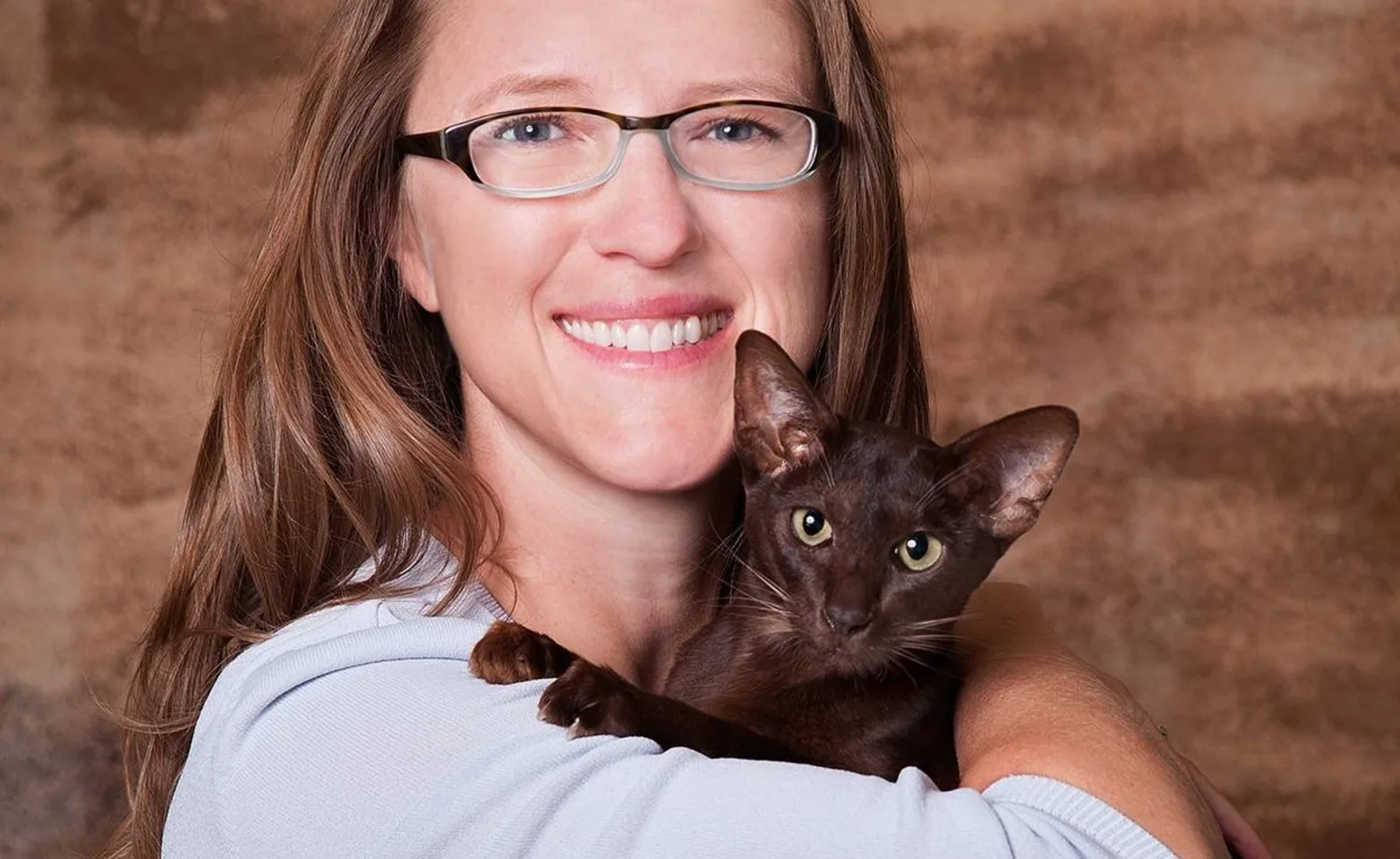 Dr. Decker and her hyperthyroid rescue cat, Scooch